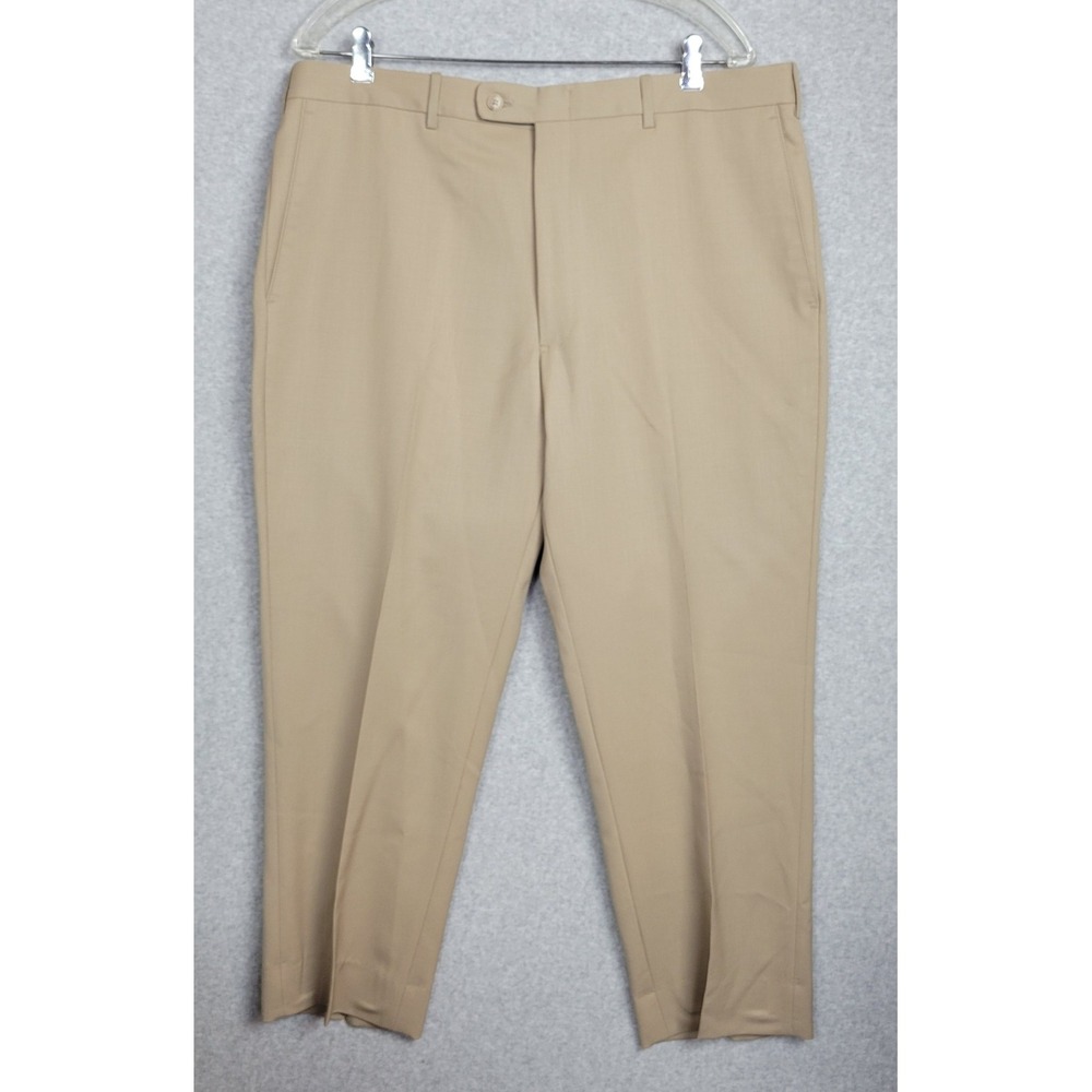 JB Britches Mens Khaki Worsted Wool Torino Dress Pants Made in Italy 38